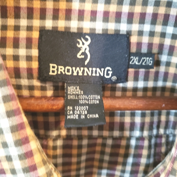 Browning Men's Multicolored Plaid Long Sleeve Button Down Shirt Size 2XL - Picture 11 of 12